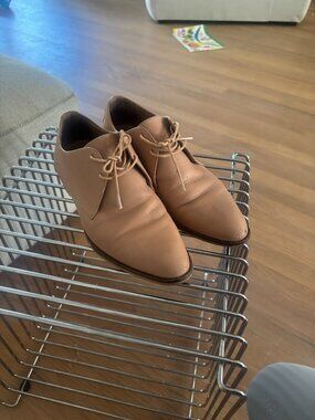 Everlane Womens Tan Leather Lace Up Oxford Shoes Size 7.5